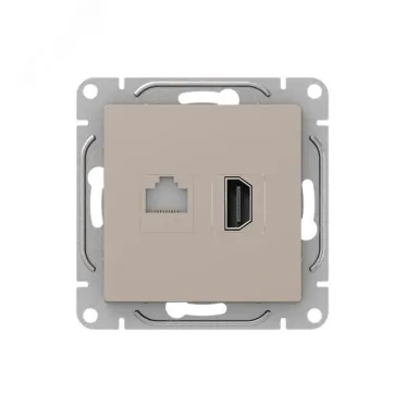 Механизм розетки HDMI+RJ45 (cat5) кремовый Эпика EKF