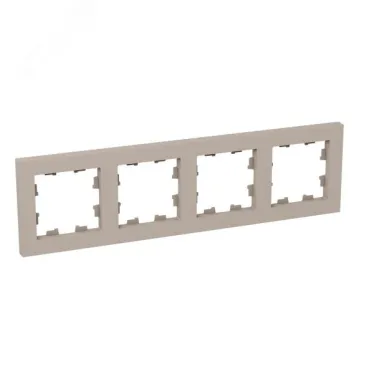 Рамка 4-местная крем. пластик Эпика EKF