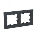 Рамка 2-местная графит. пластик Эпика EKF