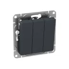 Механизм выключателя. трёхклавишный. графит Эпика EKF