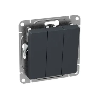 Механизм выключателя. трёхклавишный. графит Эпика EKF