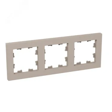Рамка 3-местная крем. пластик Эпика EKF