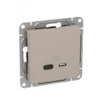 Механизм розетки USB-С быстрая кремовый Эпика EKF