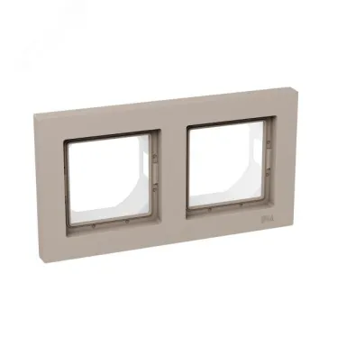 Рамка 2-местная IP44 крем. пластик Эпика EKF