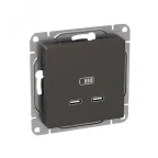 Механизм розетки USB-C - 2шт мокко Эпика EKF