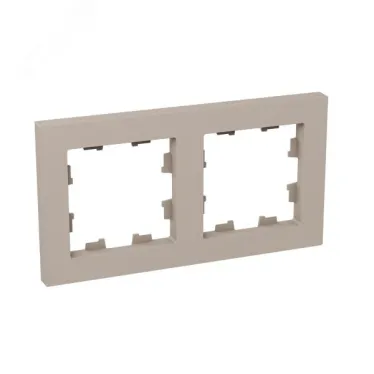 Рамка 2-местная крем. пластик Эпика EKF