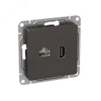 Механизм розетки HDMI+RJ45 (cat5) мокко Эпика EKF