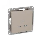 Механизм розетки USB-C - 2шт кремовый Эпика EKF