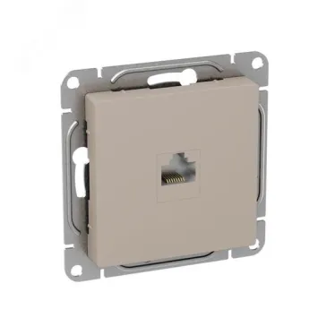 Механизм розетки RJ45 (cat5) кремовый Эпика EKF