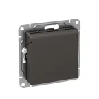 Механизм розетки 16А IP44 с заземлением со шторками c крышкой мокко Эпика EKF