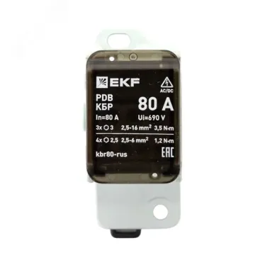 Клеммный блок распределительный КБР 80A EKF