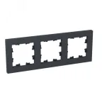 Рамка 3-местная графит. пластик Эпика EKF