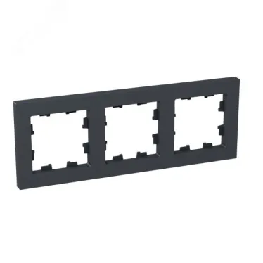 Рамка 3-местная графит. пластик Эпика EKF