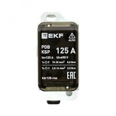 Клеммный блок распределительный КБР 125A EKF