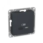 Механизм розетки USB-С быстрая графит Эпика EKF