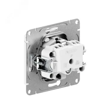 Механизм розетки 16А IP44 с заземлением со шторками c крышкой шампань Эпика EKF