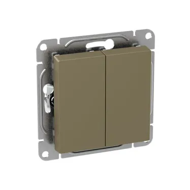 Механизм выключателя. двухклавишный. кнопочный. шампань Эпика EKF