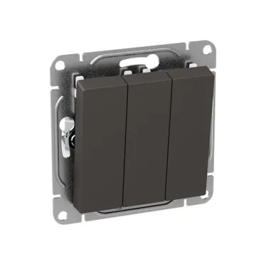 Механизм выключателя. трёхклавишный. мокко Эпика EKF