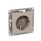 Механизм розетки 16А с заземлением со шторками кремовый Эпика EKF