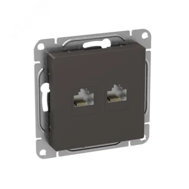 Механизм розетки RJ45 - 2шт (cat5) мокко Эпика EKF