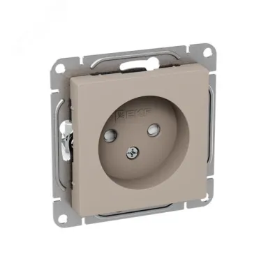 Механизм розетки 16А без заземления со шторками кремовый Эпика EKF
