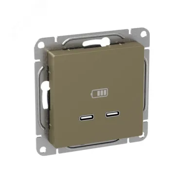 Механизм розетки USB-C - 2шт шампань Эпика EKF