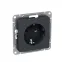 Механизм розетки 16А с заземлением без шторок графит Эпика EKF