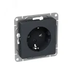 Механизм розетки 16А с заземлением без шторок графит Эпика EKF