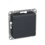 Механизм розетки 16А IP44 с заземлением со шторками c крышкой графит Эпика EKF