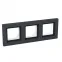 Рамка 3-местная IP44 графит. пластик Эпика EKF