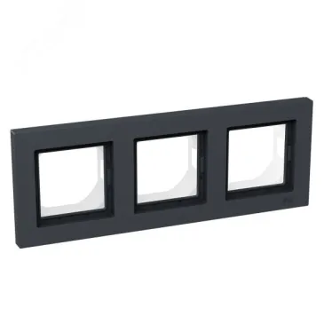 Рамка 3-местная IP44 графит. пластик Эпика EKF
