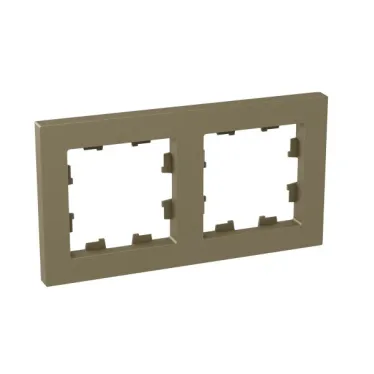 Рамка 2-местная шамп. пластик Эпика EKF