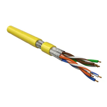 Витая пара U/FTP кат 6 4 пары AWG26 patch IN LSZH нг(А)-HF желтый 500м