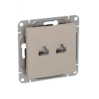 Механизм розетки RJ45 - 2шт (cat5) кремовый Эпика EKF