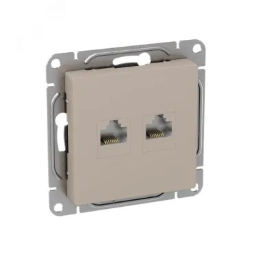 Механизм розетки RJ45 - 2шт (cat5) кремовый Эпика EKF