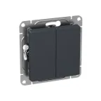 Механизм выключателя. двухклавишный. кнопочный. графит Эпика EKF