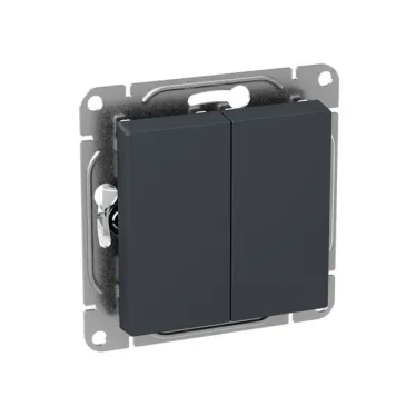 Механизм выключателя. двухклавишный. кнопочный. графит Эпика EKF