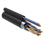 Витая пара F/UTP кат 5е 4 пары 24AWG solid LDPE + каб пит 2x0.75мм кв чер 305м