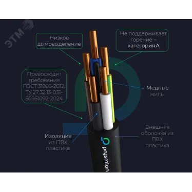 Кабель силовой ППГнг(А)-HF 3х2.5-660 бар