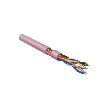 Витая пара U/UTP кат 5e 4 пары AWG24 solid IN LSZH нг(А)-HF розовый 305м