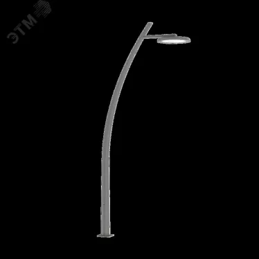 Опора стальная наружного освещения Arcus 4м горячее цинкование черный RAL9005 декоративный шов