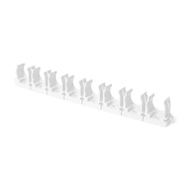 Крепеж-клипса для труб для прямого монтажа на 8 мест белая в гофроящике d20 мм