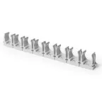 Крепеж-клипса для труб для прямого монтажа на 8 мест серая в п/э d20 мм