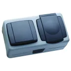                  Выключатель одноклавишный и розетка с крышкой IP55
               