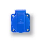 Розетка скрытая с защитной крышкой (EU), монтаж на панели, 2P+E, синий цвет (230В, 16А)