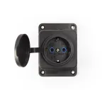 Розетка в резиновом корпусе, 1 x 16A, стандарт CEE NORM, настенное крепление