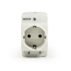                  Розетка (EU), монтаж на DIN-рейку, 2P+E, с LED индикацией, серый цвет (230В, 16А)
               