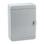 Корпус щитка квартирного распределительного навесного на 12 модулей с непрозрачной дверцей серый IP55