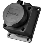 розетка настенная с заглушкой каучук AM-K04 2Р+РЕ 16А 220В IP44