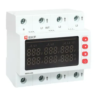Трехфазное реле напряжения и тока с дисп. MRVA 63A